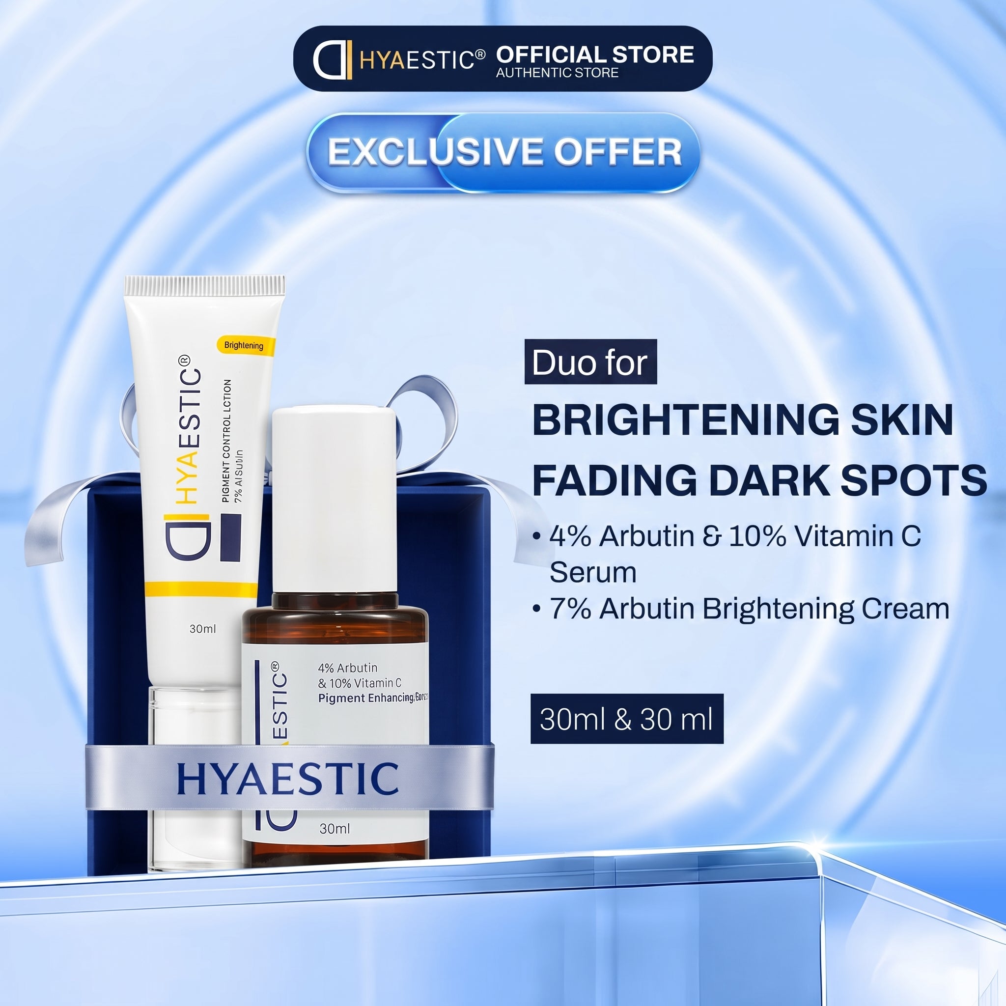 [COMBO] BỘ ĐÔI LÀM SÁNG DA, MỜ THÂM NÁM KEM DƯỠNG 7% ARBUTIN + SERUM 10% VITAMIN C