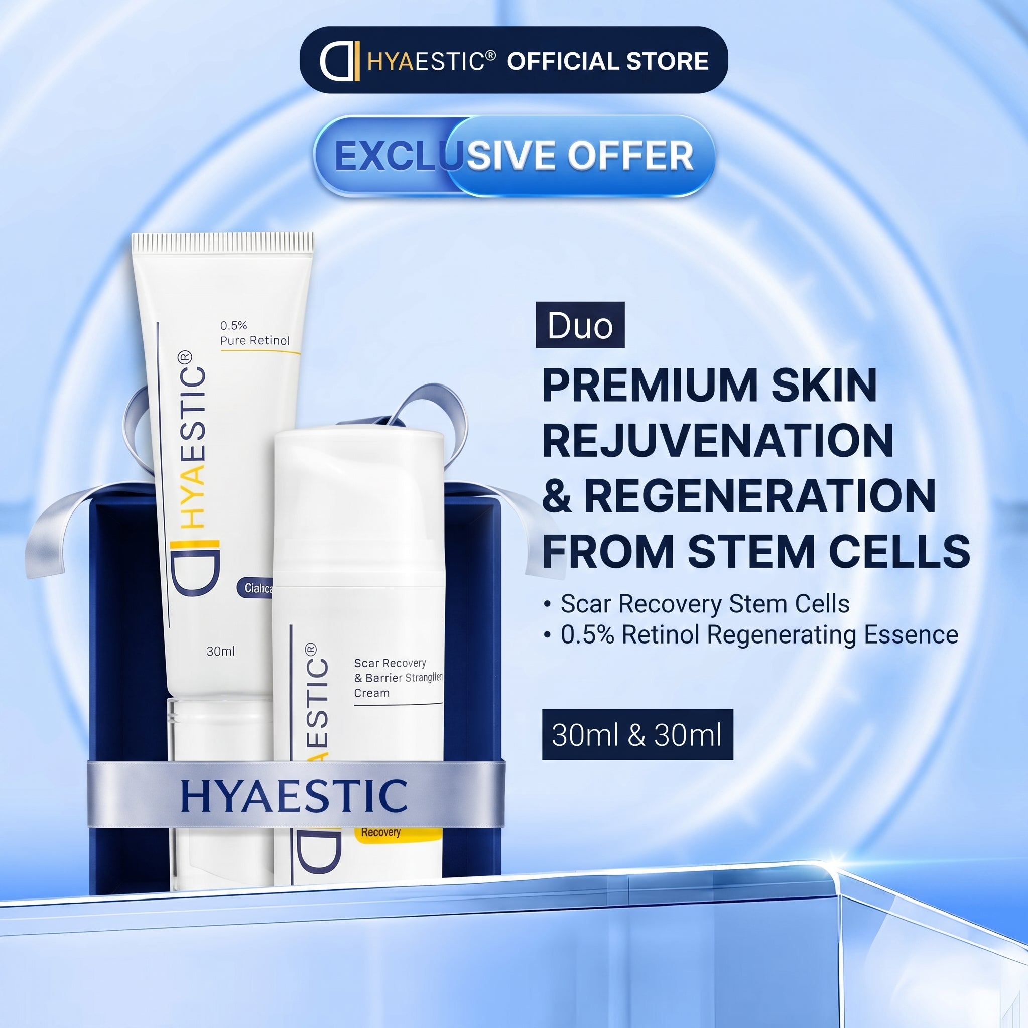 [COMBO] BỘ ĐÔI TÁI TẠO TRẺ HÓA DA VÀ PHỤC HỒI LÀN DA SẸO SCAR + RETINOL 0.5%